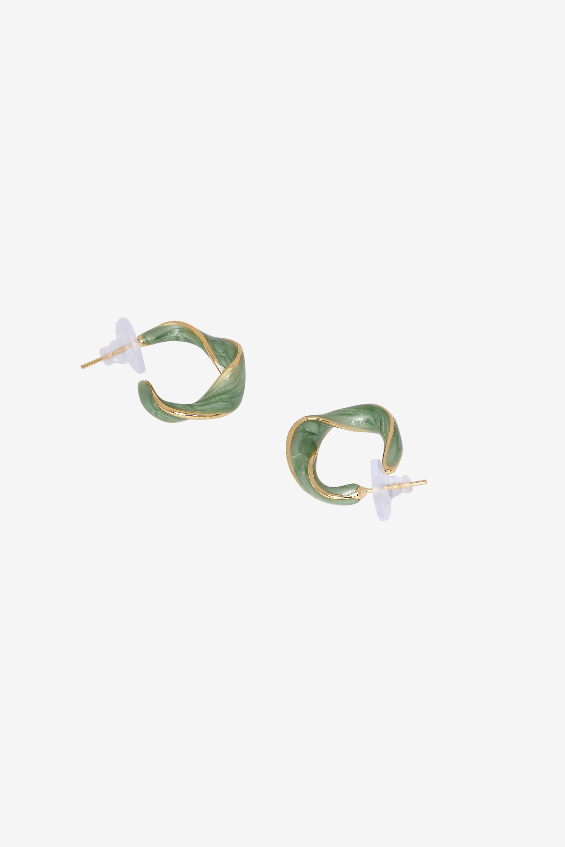 Green Twist Hoops, , image 2
